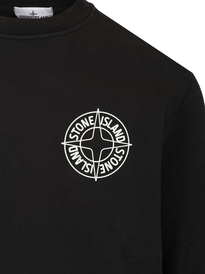 Stone Island Outline Compass Sweatshirts - Black | ff91d8c3ab339b1dcb025c127708487ca66c6e43