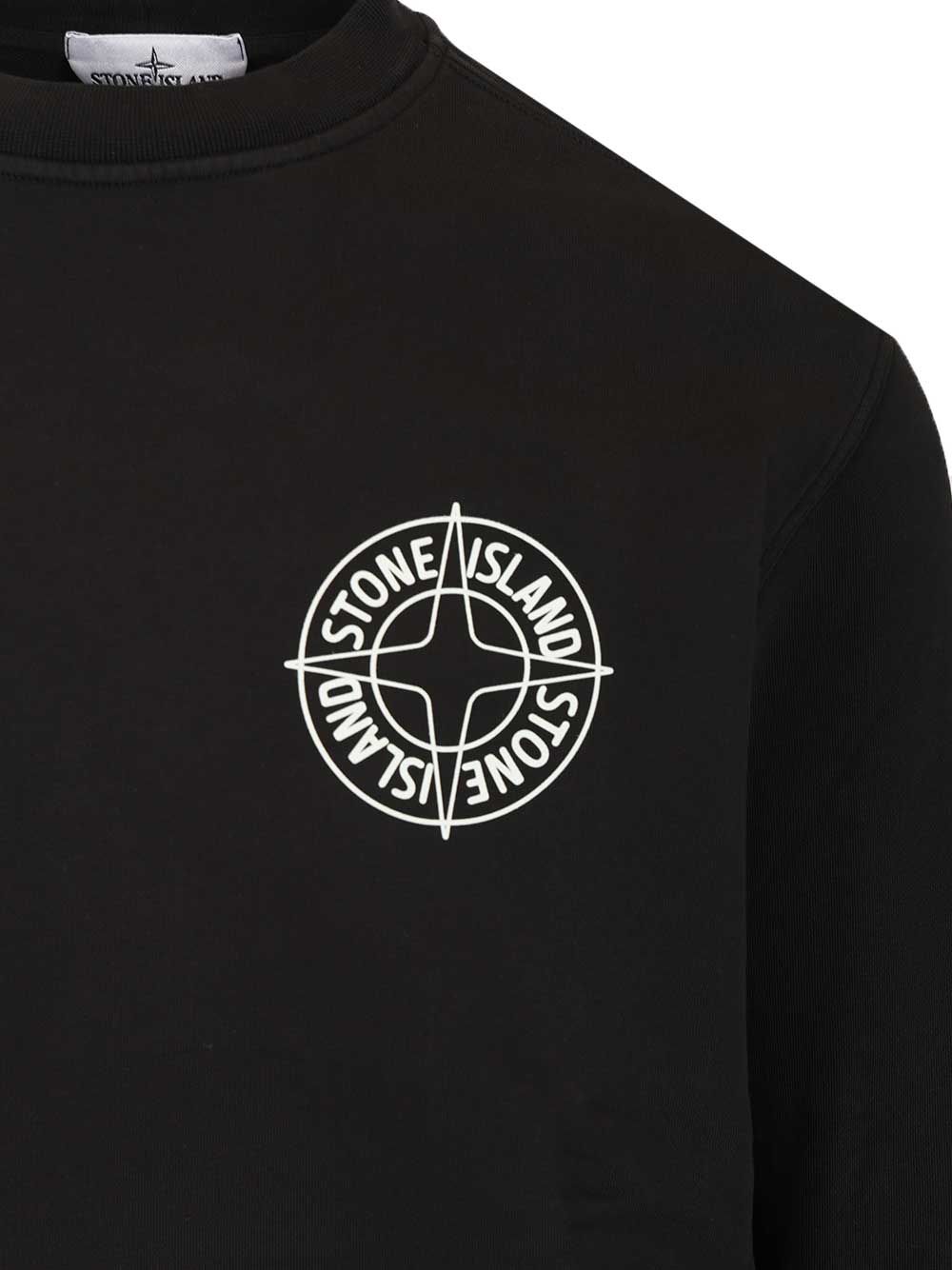 Stone Island Organic Cotton Sweatshirt Sweatshirts - Black | ff91d8c3ab339b1dcb025c127708487ca66c6e43