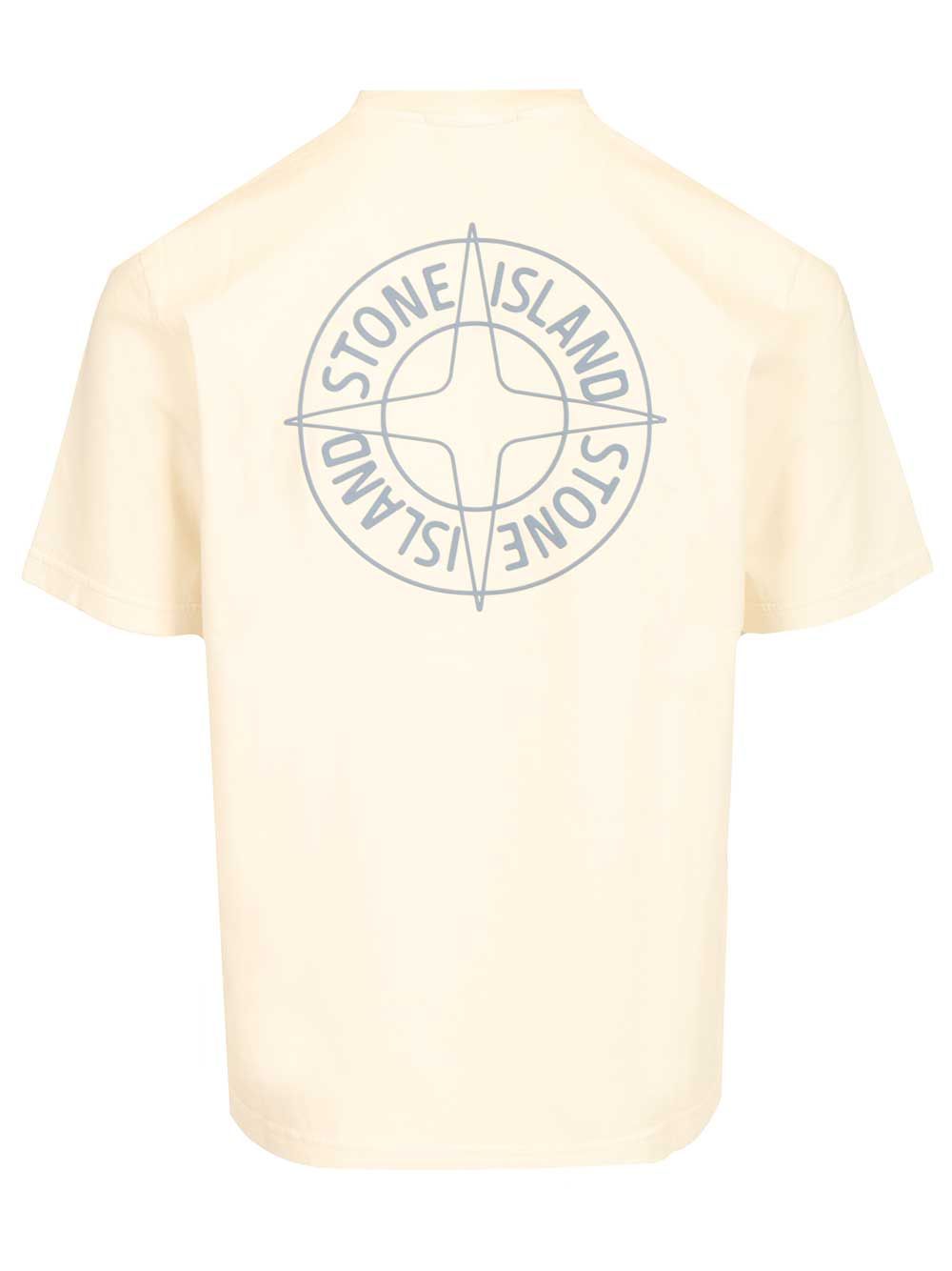 Stone Island Outline Compass T-Shirt - White | d251f1f0c8b1ba772e51120320377a8dd1b74040