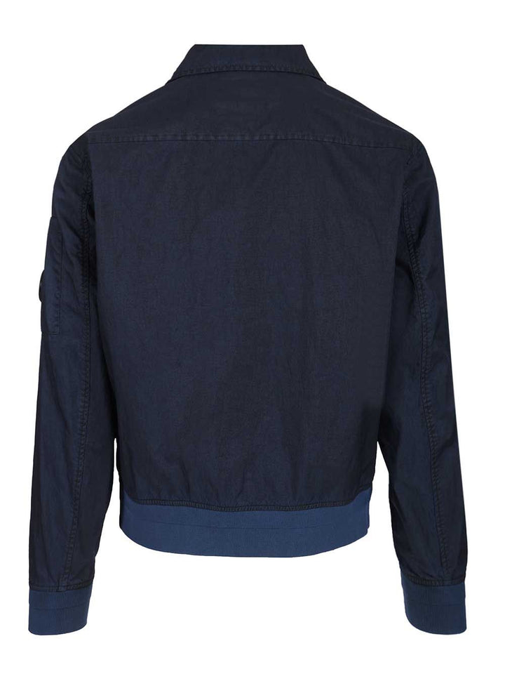 C.P. Company Panama-R Canvas Bomber Jacket Jackets - Blue | 837c1844b9fa1ef41fb5149d0b16472698f06cdd
