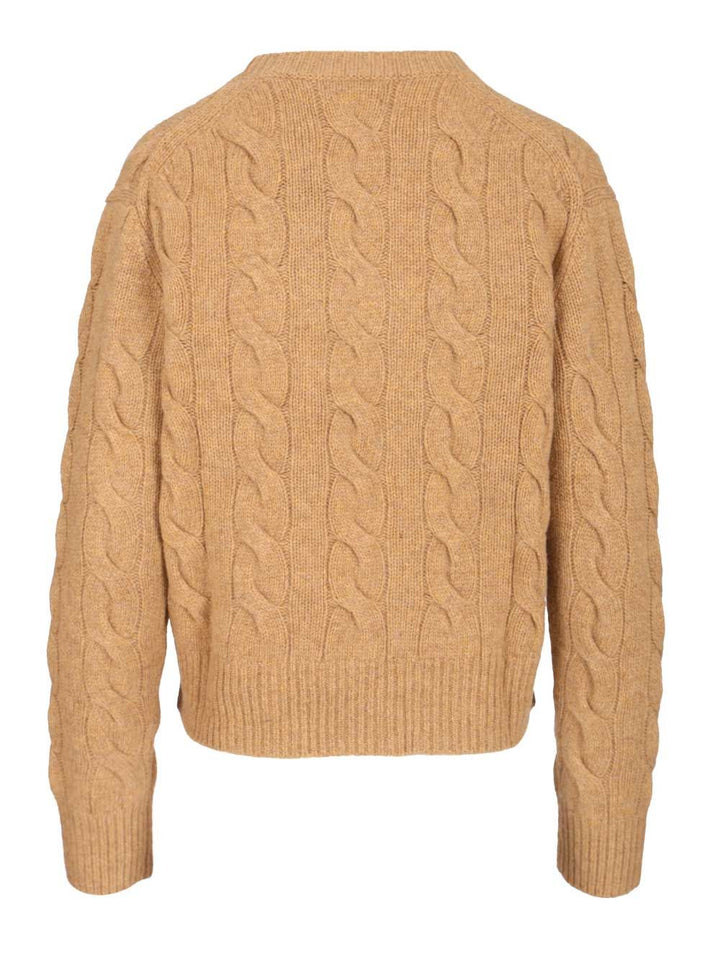 Polo Ralph Lauren Cable-Knit Sweater In Wool And Cashmere, Sweatshirts - Beige | d8aae6d6fa0e9bb8deb4c1d0e09a1895586a2bbc