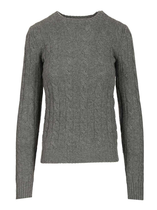 Cashmere Cable Knit Sweater Knitwear Grey