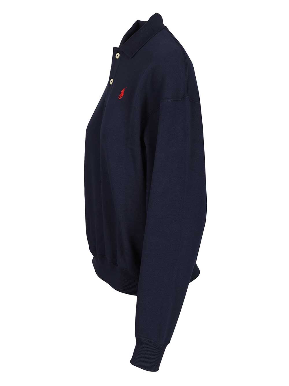 Polo Ralph Lauren Long-Sleeved Polo Shirt Knitwear - Blue | c1d0172faf749cef3285166935a07071be0cbc47