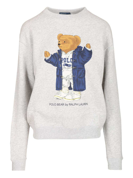 Sweatshirt With Bear Knitwear Grey