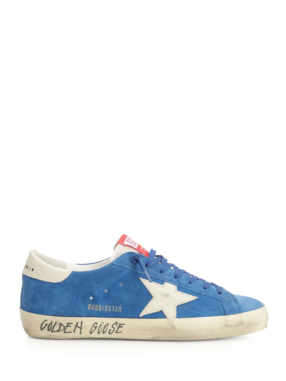 Golden Goose Deluxe Brand Super Star Suede Upper And Toe Nylon Tongue Leather Star And Heel Sneakers - Blue | e0cd464238275515e5900a03295a40e040e55237