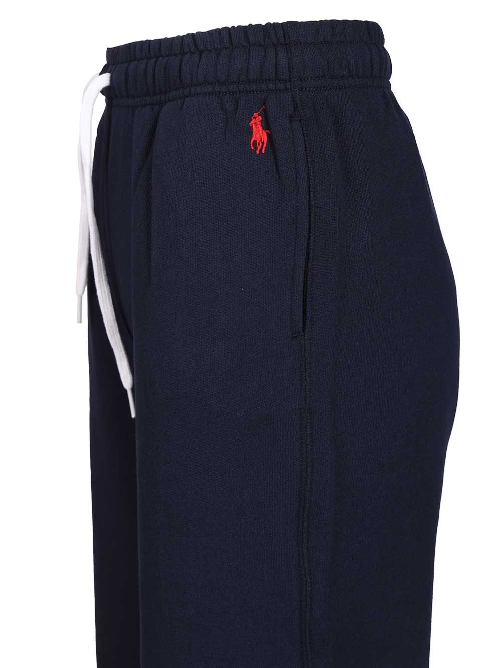 Polo Ralph Lauren Drawstring Fleece Wide-Leg Sweatpant Trousers - Blue | 9ffa5a051b935292551fc1c228b714e52a3121ff