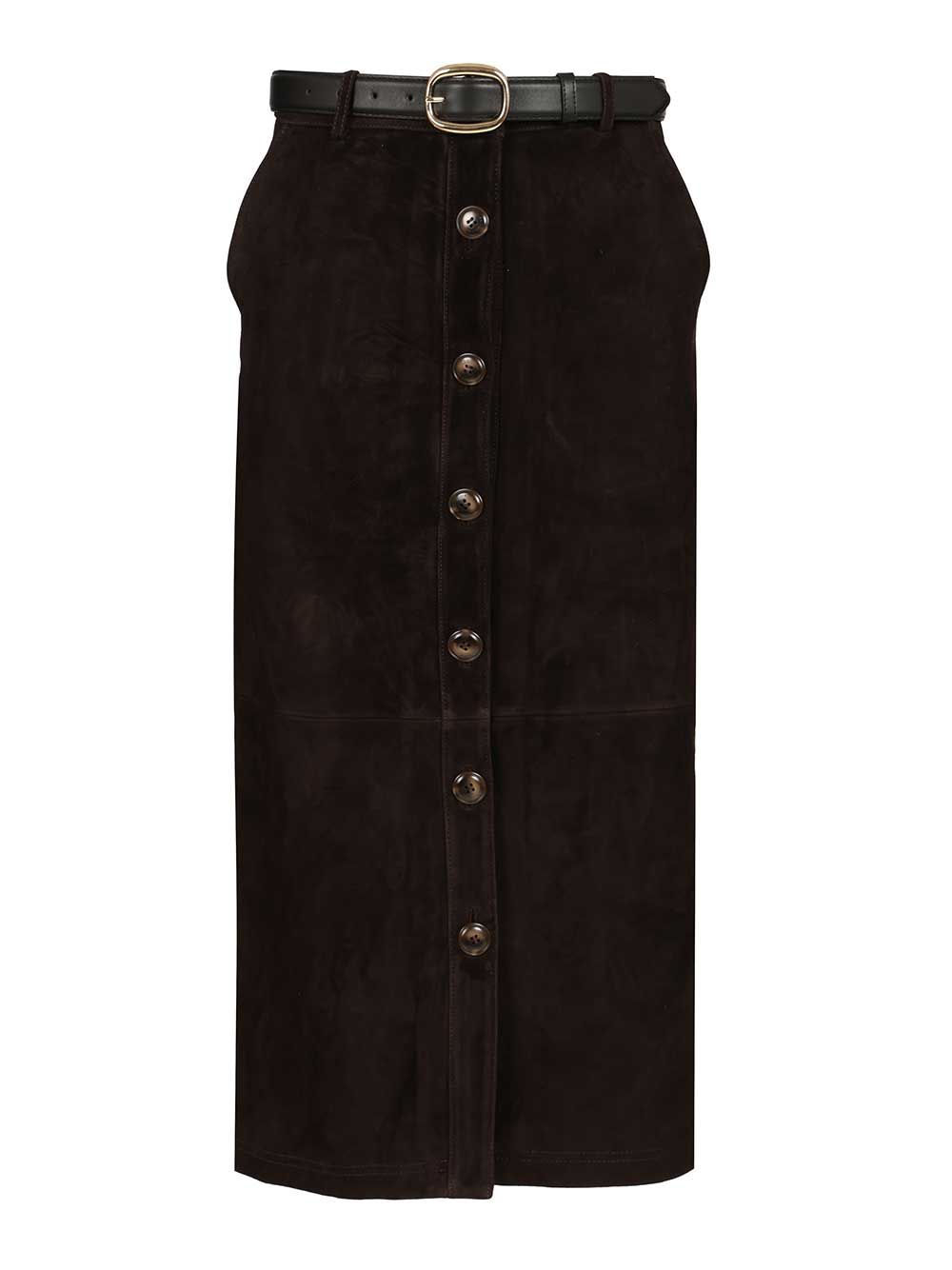 Self-Portrait Midi Skirt Skirts - Brown | 7cf097fcb5277bab0665ddd48bd726195e744c2c