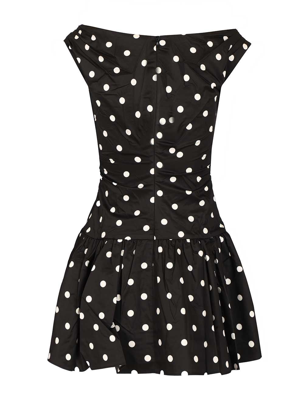 Self-Portrait Black Polka Dot Cotton Mini Dress Dresses - Black | b84599bae19c90bdc1c6f1a7007c7ded28ab1897