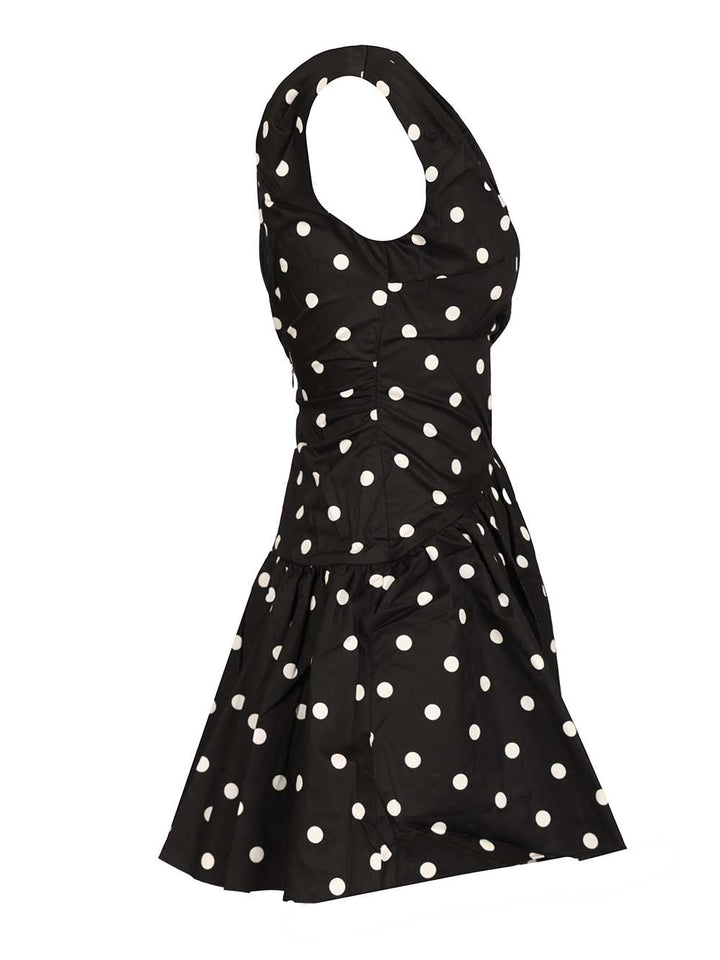 Self-Portrait Black Polka Dot Cotton Mini Dress Dresses - Black | b291bf219e717cb7feac3dbe66a780f68291f3af