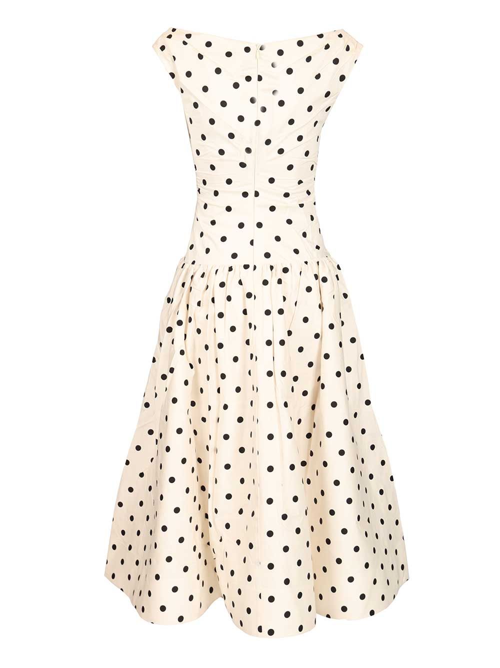Self-Portrait Polka Dot Midi Dress Dresses - White | 482bdd2bc6beed0c9e5d6517f32924bc8dffd7e9