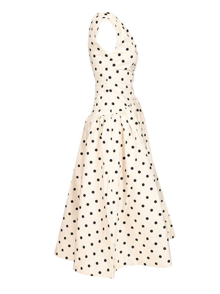 Self-Portrait Polka Dot Midi Dress Dresses - White | addb9c09cf3ea2b94471e0d74d5960cd7c58e117