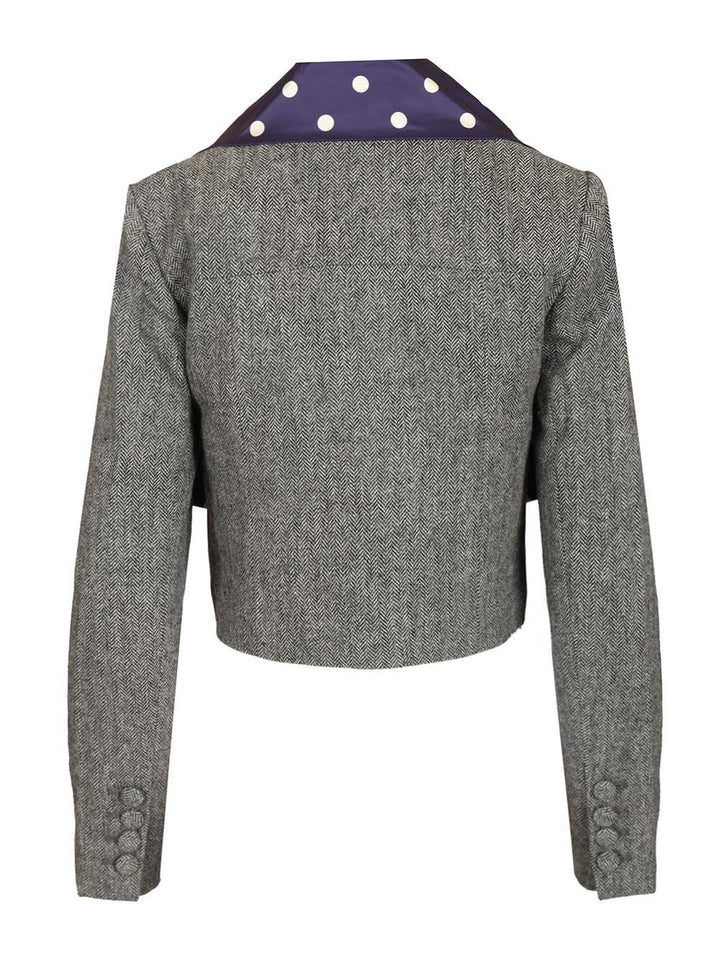 Self-Portrait Herringbone Jacket Jackets - Grey | 0984f66a8cfe230c4ff525aca7add6659f85afff