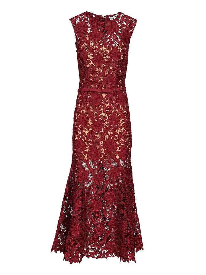 Self-Portrait Midi Dress Dresses - Bordeaux | 55197718456b4fd8d4bc28f8163a91d9d08e0692