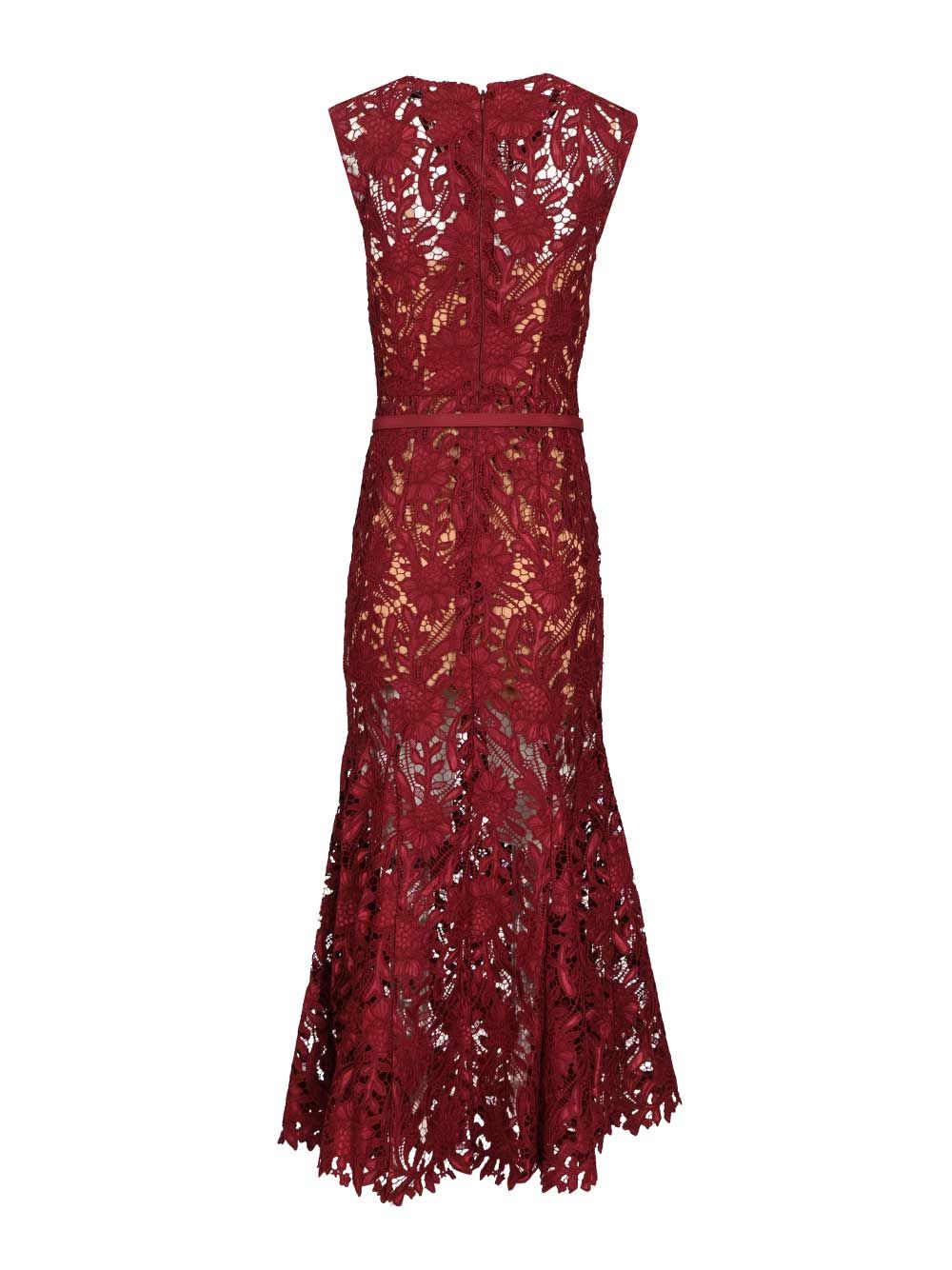 Self-Portrait Midi Dress Dresses - Bordeaux | 8e6dc315e93398fdd6dc177f6099933b6e33ced6