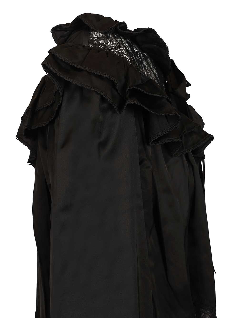 Self-Portrait Black Viscose Lace Blouse Shirts - Black | f7dc39362aa0ca9116a49d74e692889409c3d6f6