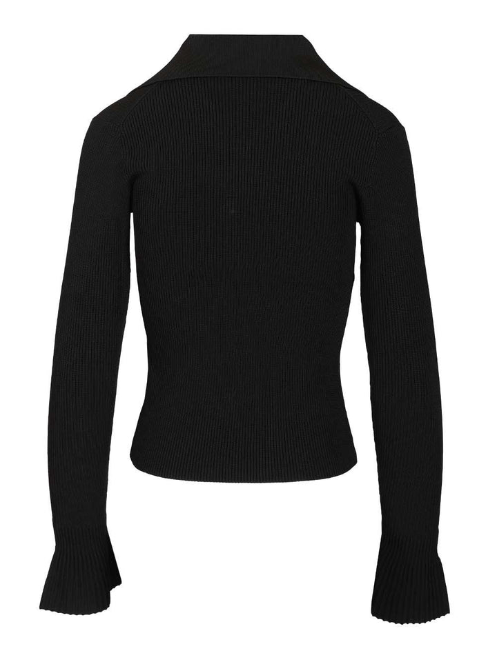Self-Portrait Black Button Down Knit Top Knitwear - Black | f639cd4f378044b915c404b2bbb5fd113c038b29