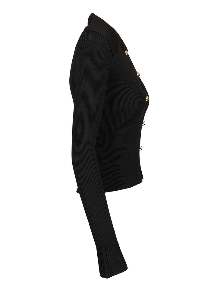 Self-Portrait Button-Up Sweater Knitwear - Black | 067adf46059c9821cd00c1026aa479759eb82b81