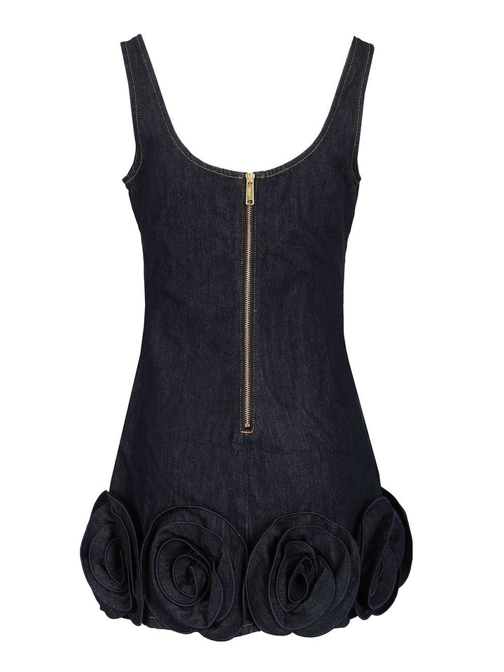 Self-Portrait Indigo Denim 3d Flower Mini Dress Dresses - Blue | 5b6a42f6b00d164875ddcadfb35f4df1a2ba9a74