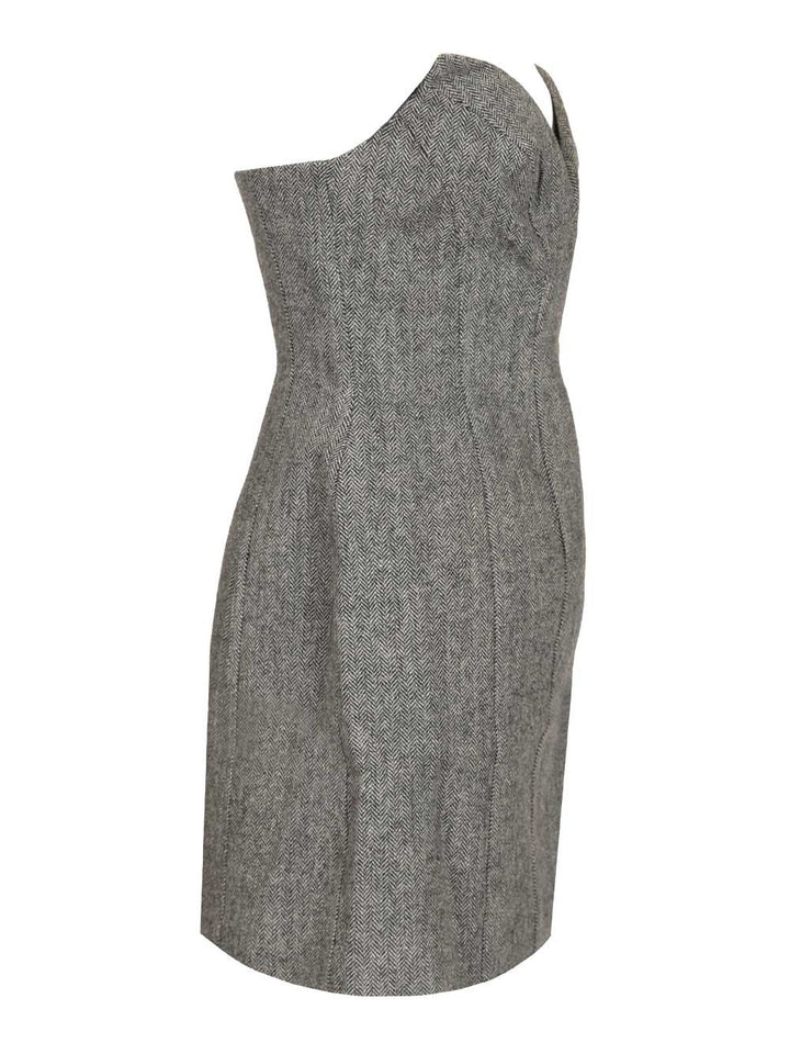 Self-Portrait Grey Bandeau Herringbone Mini Dress Dresses - Grey | e272e3a10061293a1aff17cbd919805f08a3a70f