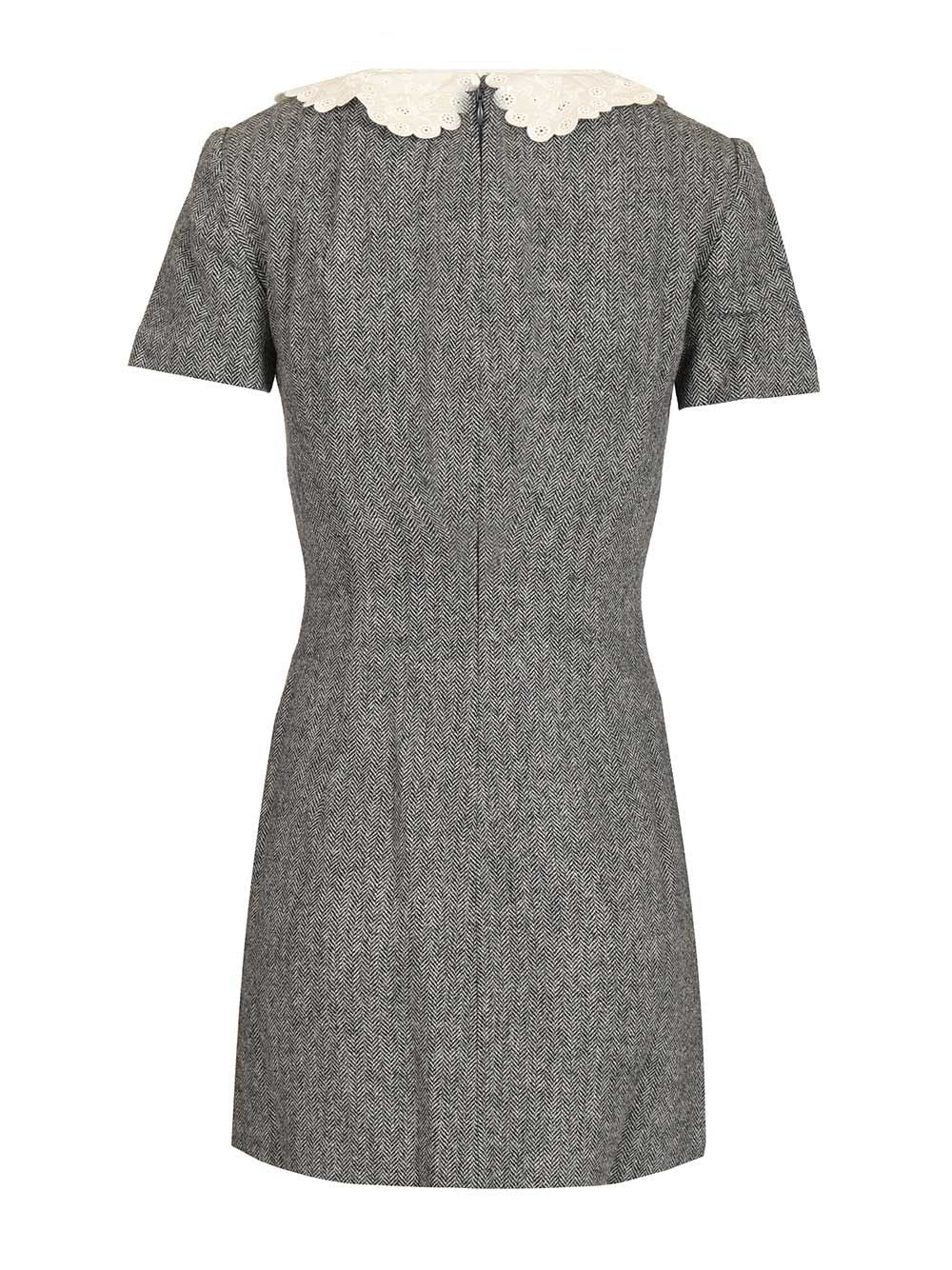 Self-Portrait Mini Dress With Lace Collar Dresses - Grey | 92ffff8c8b3e01d059918638f164747d354be69c
