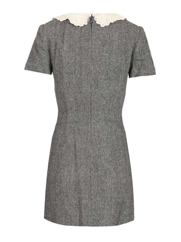 Self-Portrait Mini Dress With Lace Collar Dresses - Grey | 92ffff8c8b3e01d059918638f164747d354be69c