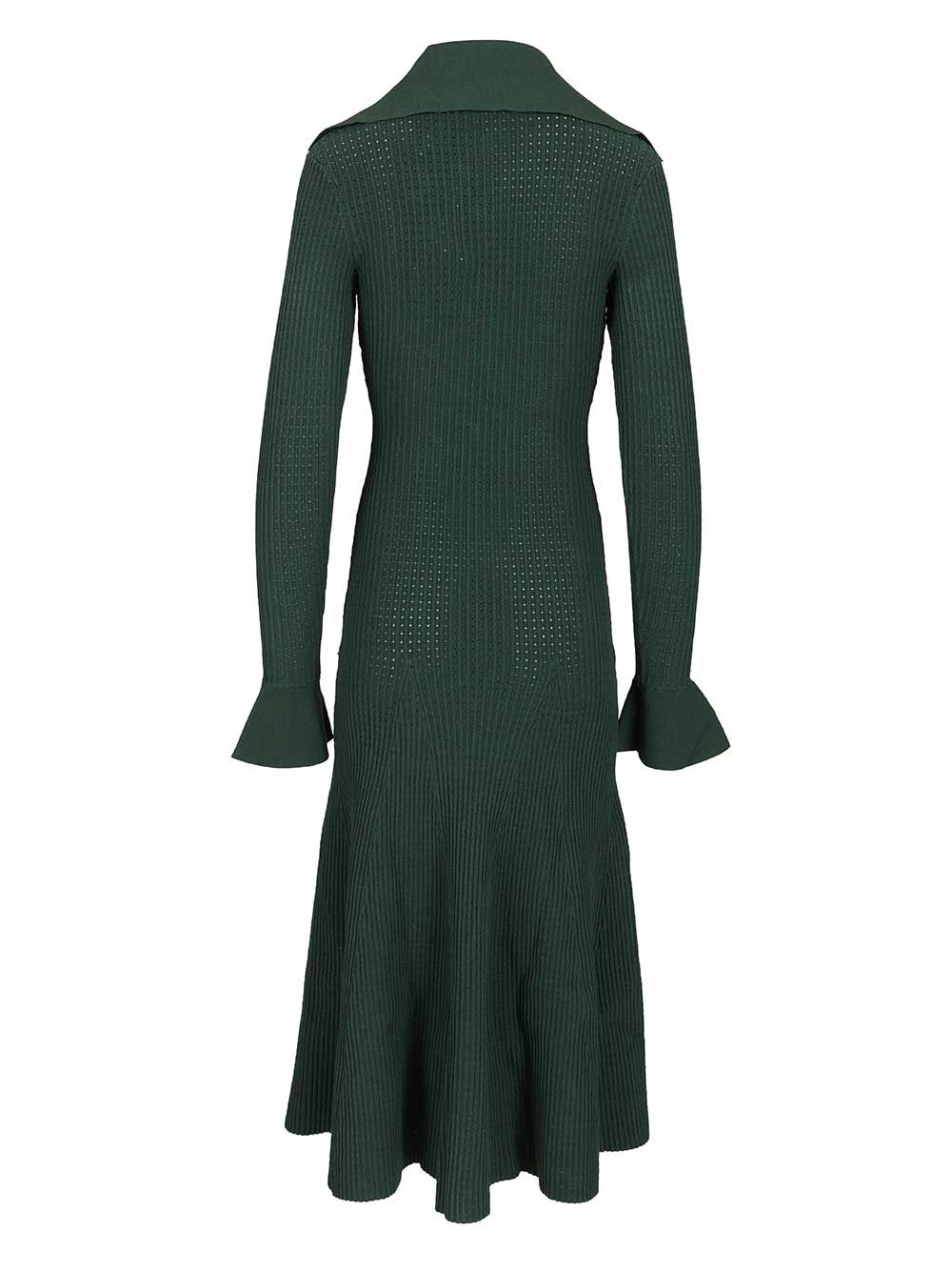 Self-Portrait Kknitted Midi Dress Dresses - Green | 4345c5d07e46ed5ee30baf18b15a77c664dbc07a