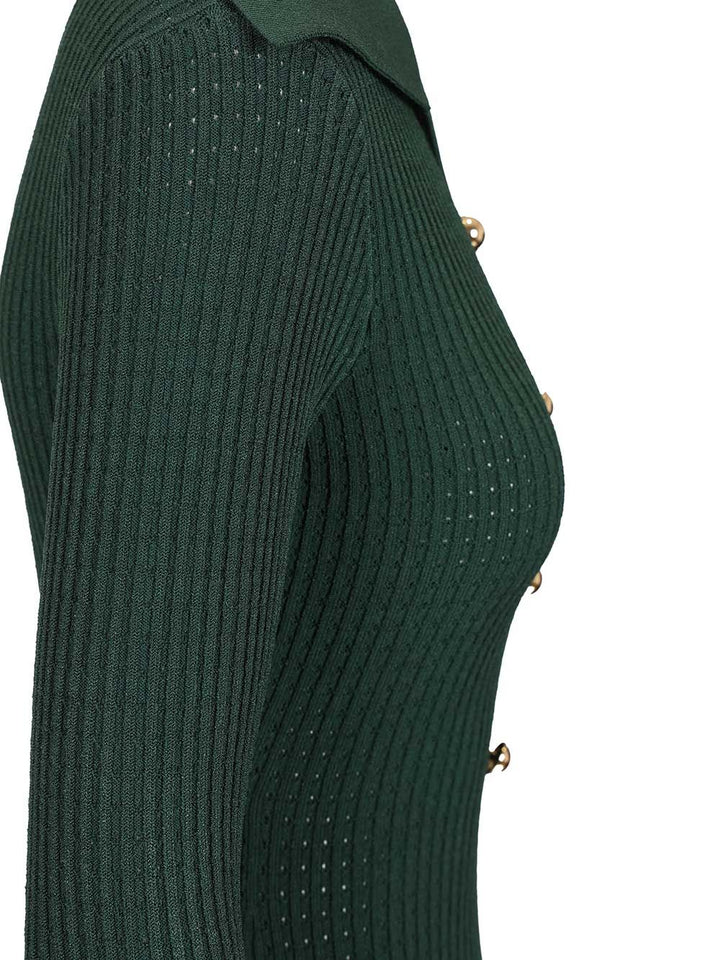 Self-Portrait Kknitted Midi Dress Dresses - Green | 5cd4bc339a9ce8babf0e531e4321542a5744ba56