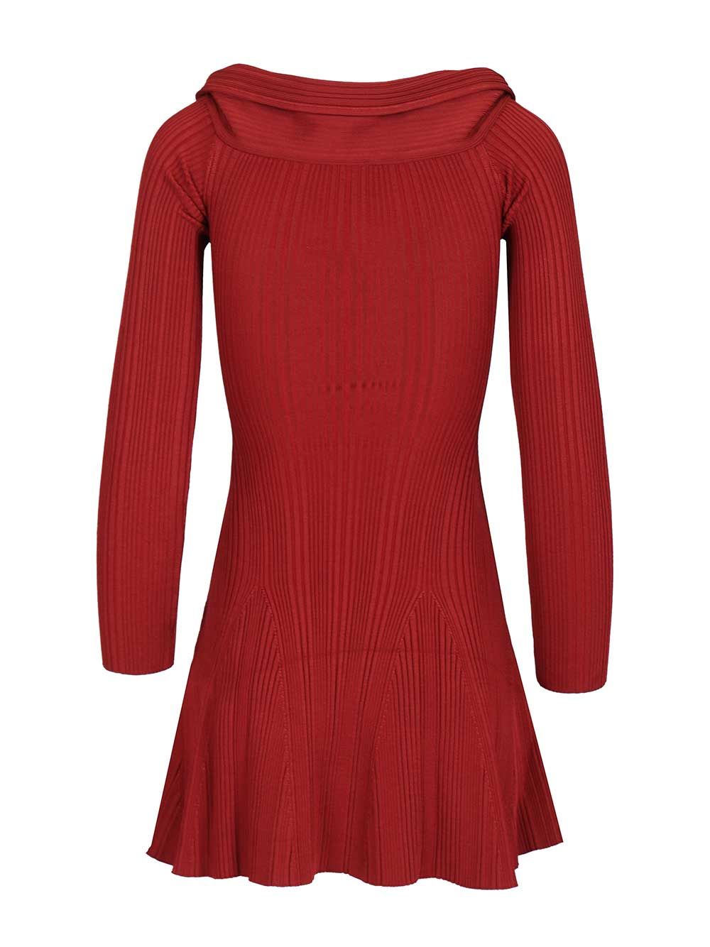 Self-Portrait Knit Mini Dress Dresses - Bordeaux | 0c43635bd6e572d3c7442ff246f51d0314a48e86
