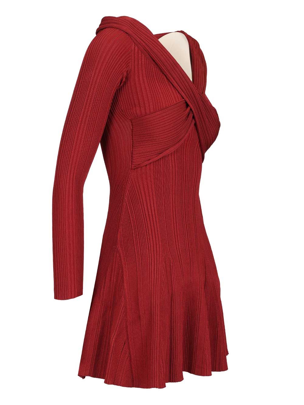 Self-Portrait Knit Mini Dress Dresses - Bordeaux | 9201284592d82c5b00f1f4e6129452d4fea58ccd