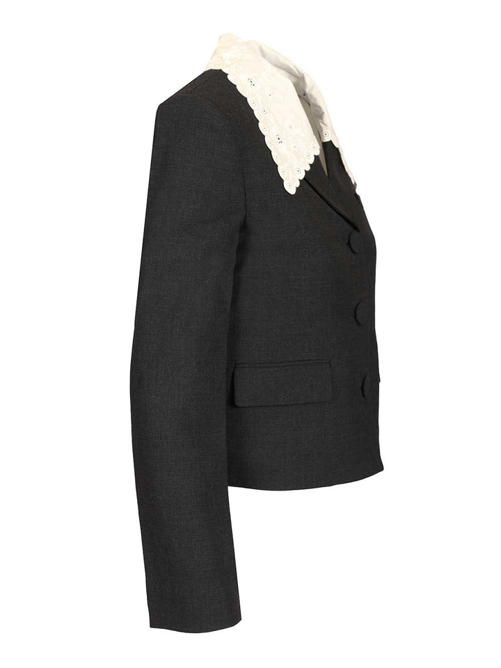 Self-Portrait Grey Wool Collared Jacket Jackets - Grey | 3151a97197e4a9c670f3a73ff08193e09b52eefb