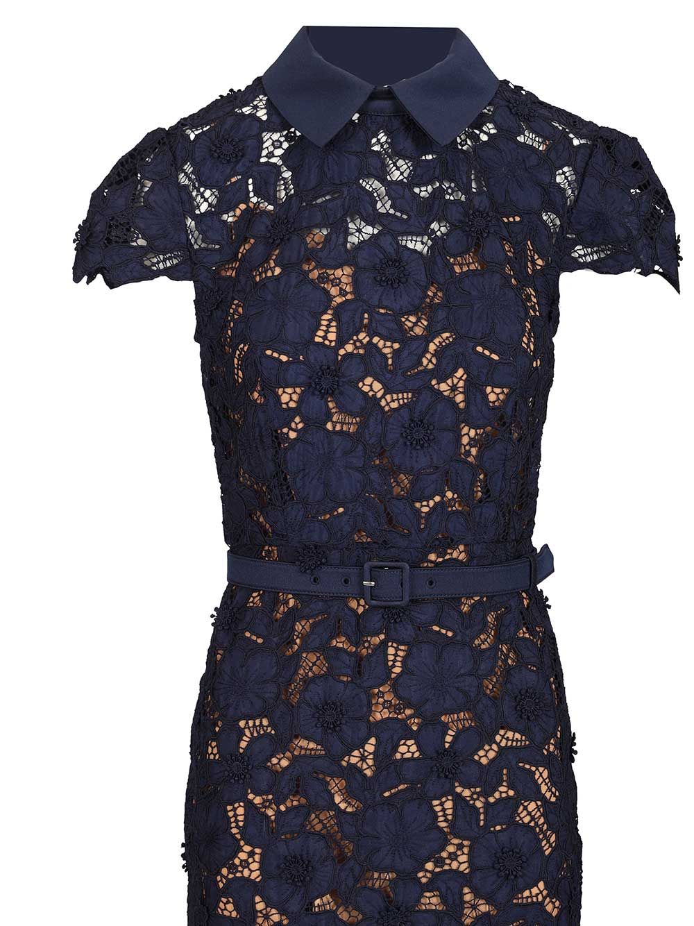 Self-Portrait Guipure Lace Midi Dress Dresses - Blue | dcab0dfb93cfee5ccc3850f39b138f760f86550c