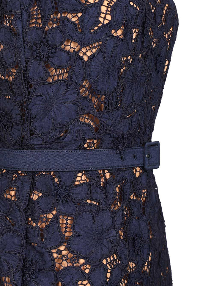 Self-Portrait Guipure Lace Midi Dress Dresses - Blue | daef570701171db2e3f4875b25e8b6b631a1f596