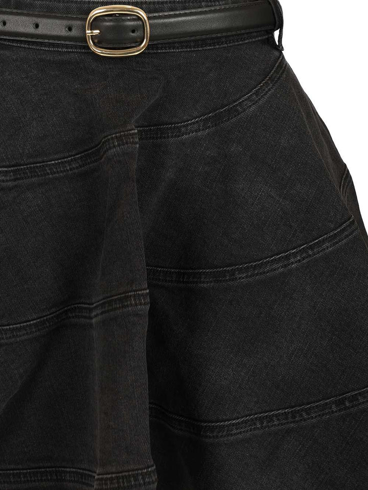 Self-Portrait Flared Miniskirt Skirts - Black | 1b7d08078a400b7e114681eeed8b1a282985c2a7