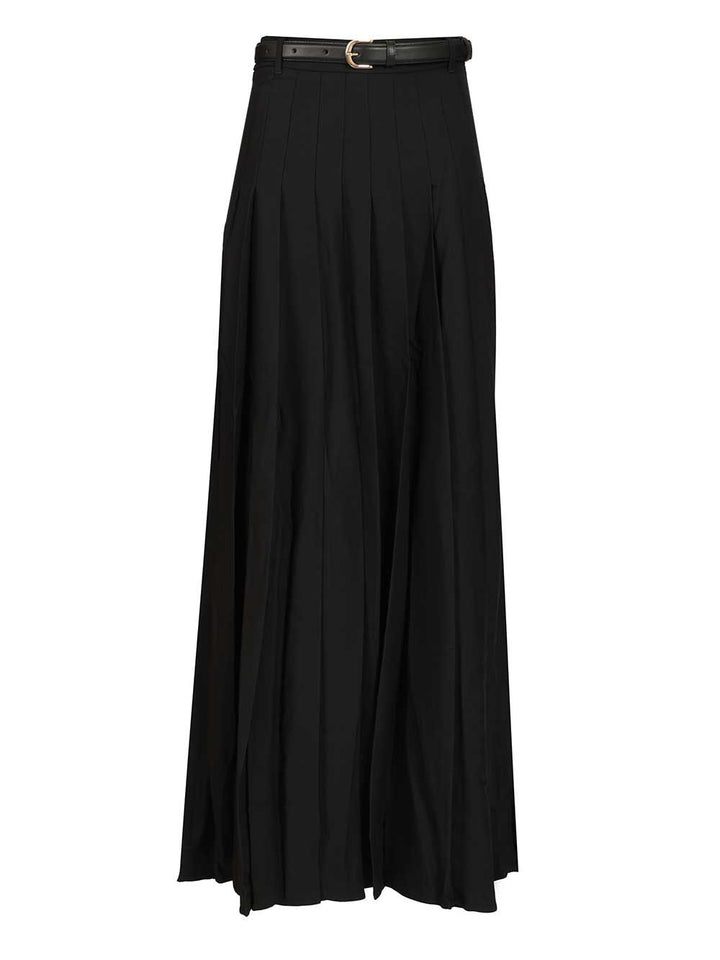 Self-Portrait Black Pleated Twill Maxi Skirt Skirts - Black | 64f3bc31ae180b180a85c1111c7628b4216fa118