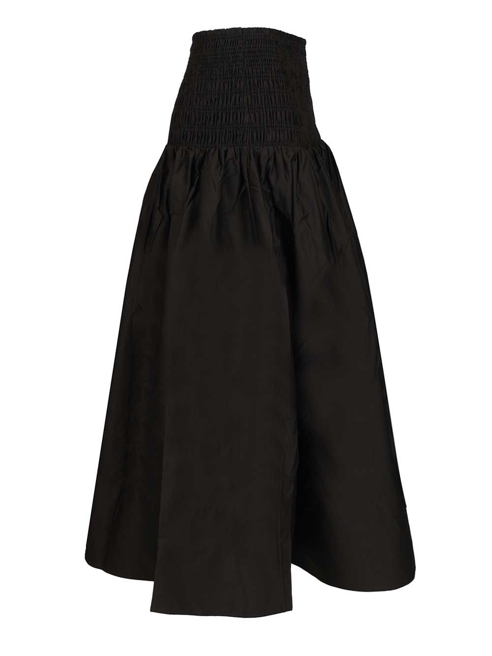 Self-Portrait Black Cotton Midi Skirt Skirts - Black | 985525aa88c62385146620c5943d8cb55c0ed412