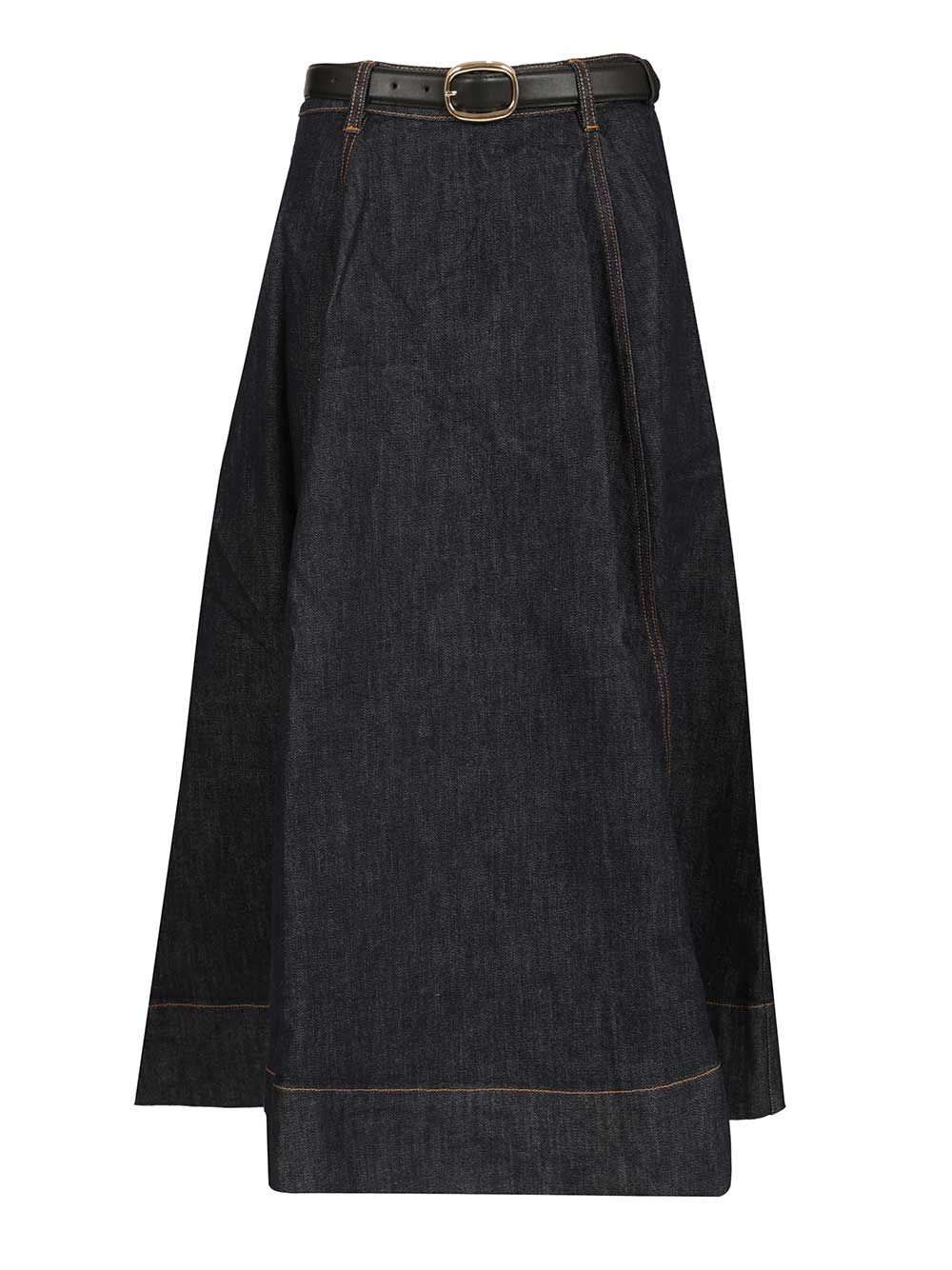Self-Portrait Denim Midi Skirt Skirts - Blue | 2ce97698c338282e968c25f54be4bb087f994786
