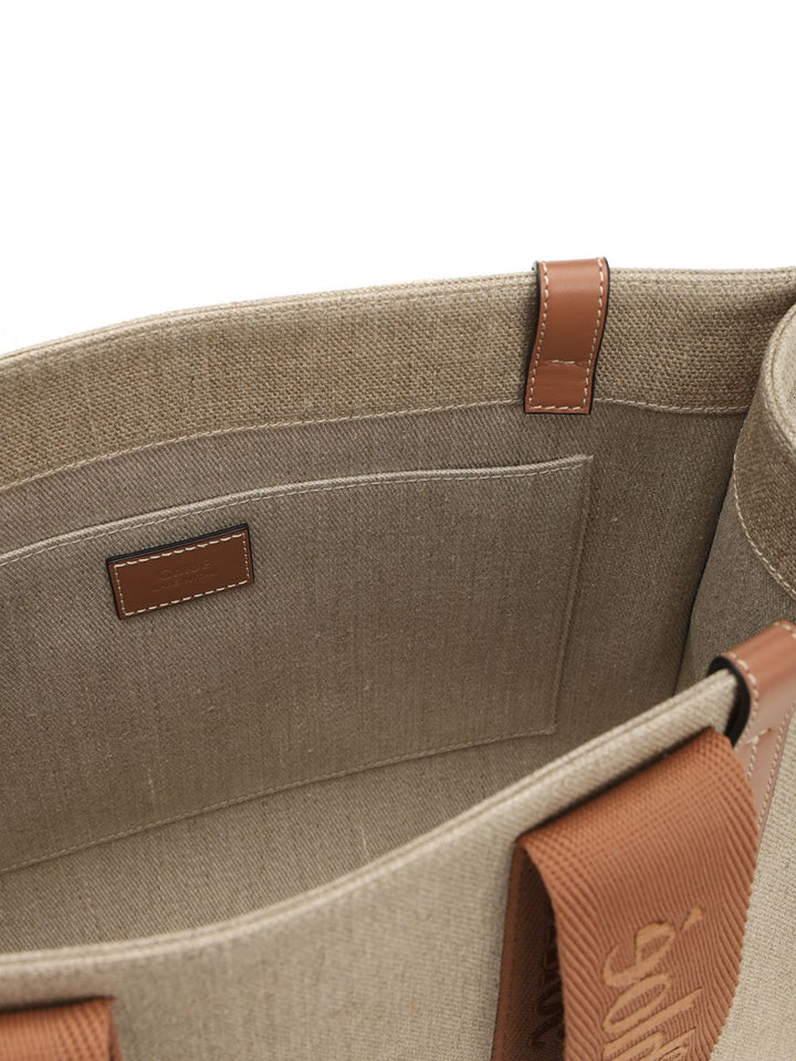 Chloe' Woody Shoulder Bags - Beige | 7a8fa864c5a4e6e41ab634f12a028f7729309aac