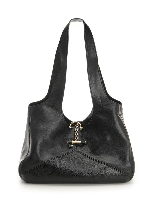 East-West Chloé Balloon Shoulder Bags Black