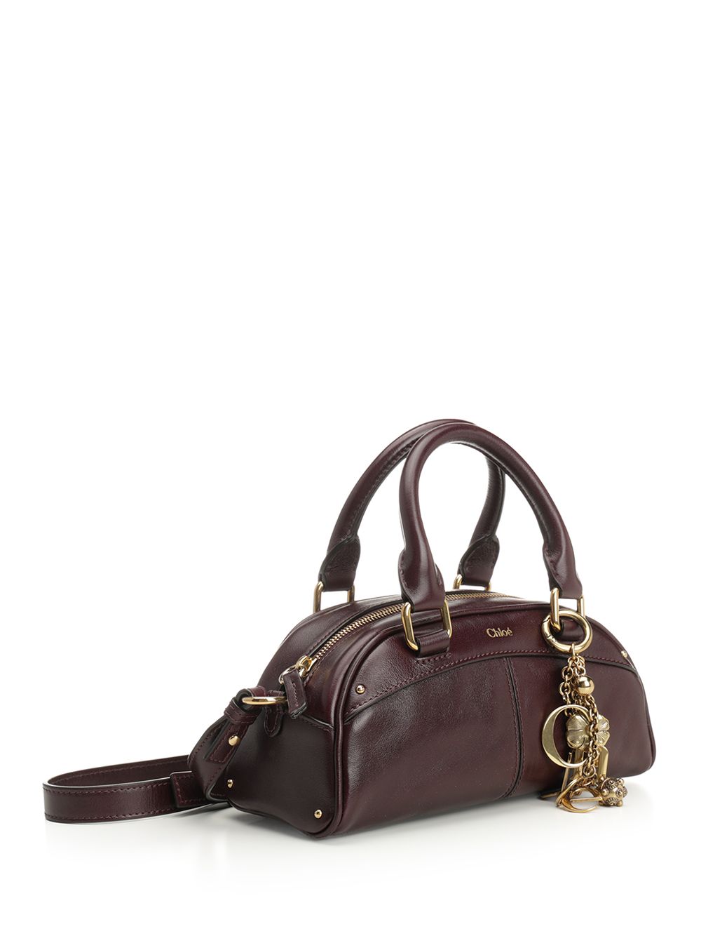 Chloe' Small Chloé Bowling Bag Handbags - Bordeaux | 5f5210917f4b348241b40f371a372161f48391ab