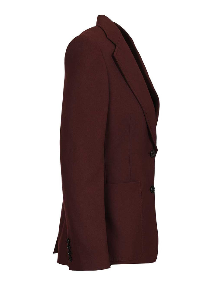 Chloe' Tailored Single-Breasted Jacket In Wool Gabardine Jackets - Bordeaux | 882c653d4428f190971f811ffb4e56f2e297796e