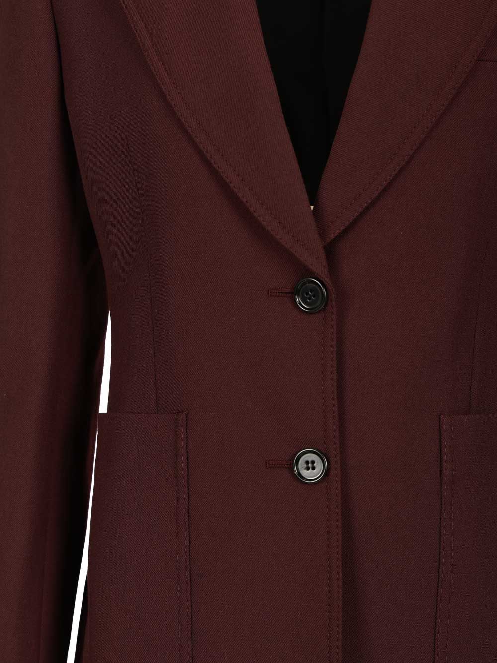 Chloe' Tailored Single-Breasted Jacket In Wool Gabardine Jackets - Bordeaux | baace104188c0e84983057b708631b7f8d841ffc