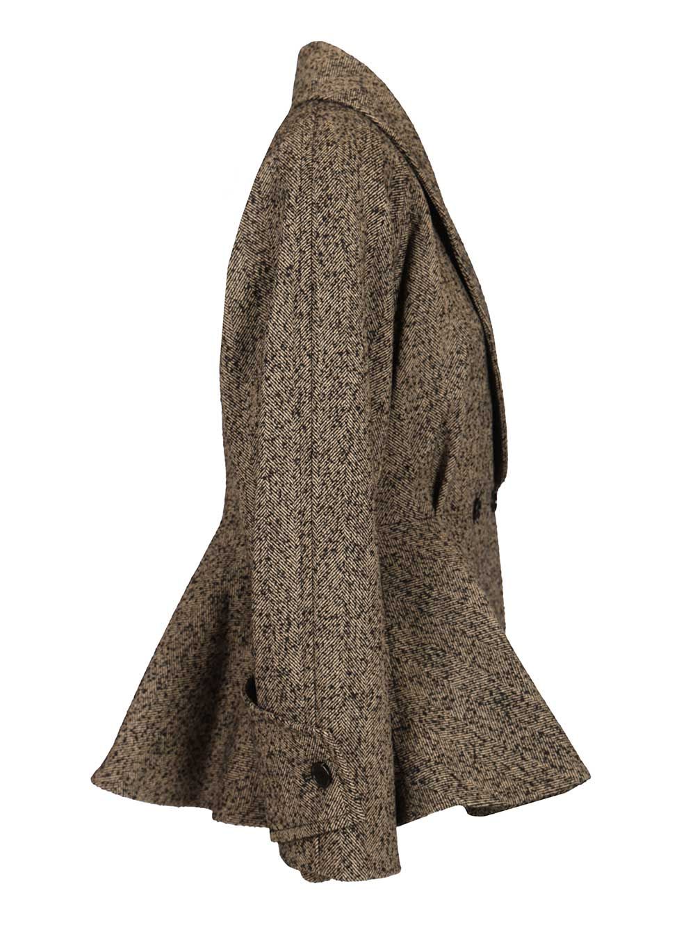 Chloe' Short Double Breasted Coat Coats - Beige | baea8f7fc7e3ef9b8dc1e3d22607c9aefaa7631b