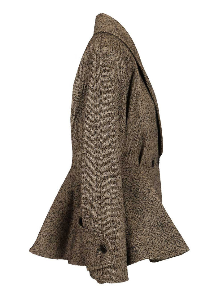 Chloe' Short Double Breasted Coat Coats - Beige | baea8f7fc7e3ef9b8dc1e3d22607c9aefaa7631b