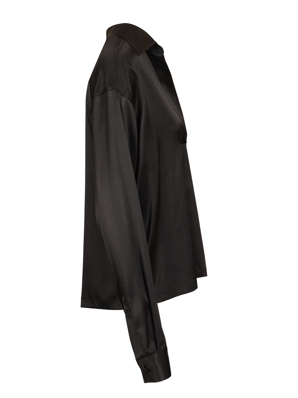 Tom Ford Stretch Silk Satin Polo Shirts - Black | d6fd9bd3b3e76392d3a1662e7d40a6fc5c01a1bd