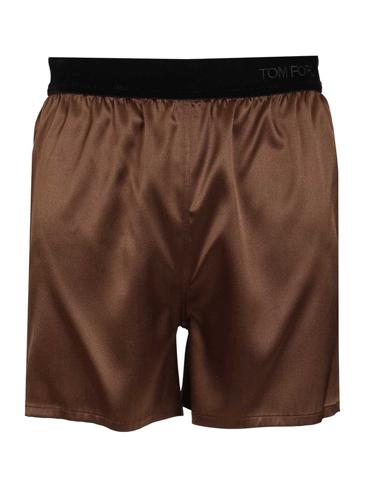 Tom Ford Stretch Silk Satin Pj Shorts Trousers - Brown | bd3ee68bfe7f40a9a33389516374d8aa07a17bc0