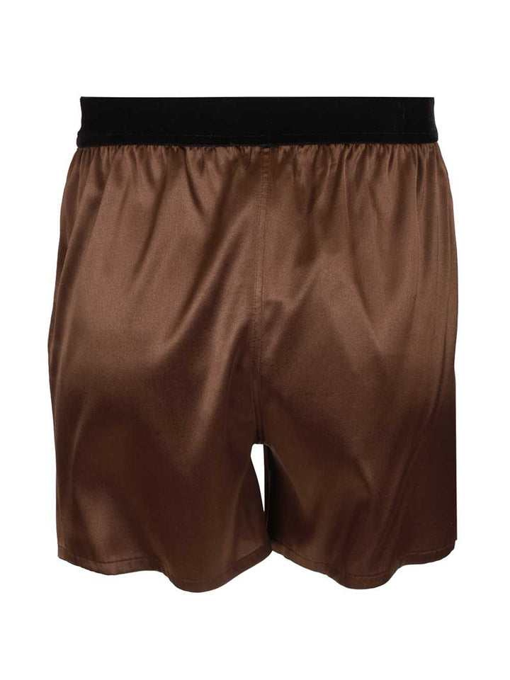 Tom Ford Stretch Silk Satin Pj Shorts Trousers - Brown | 2589f56802be146c96f3f98b66adad87d1b985c1