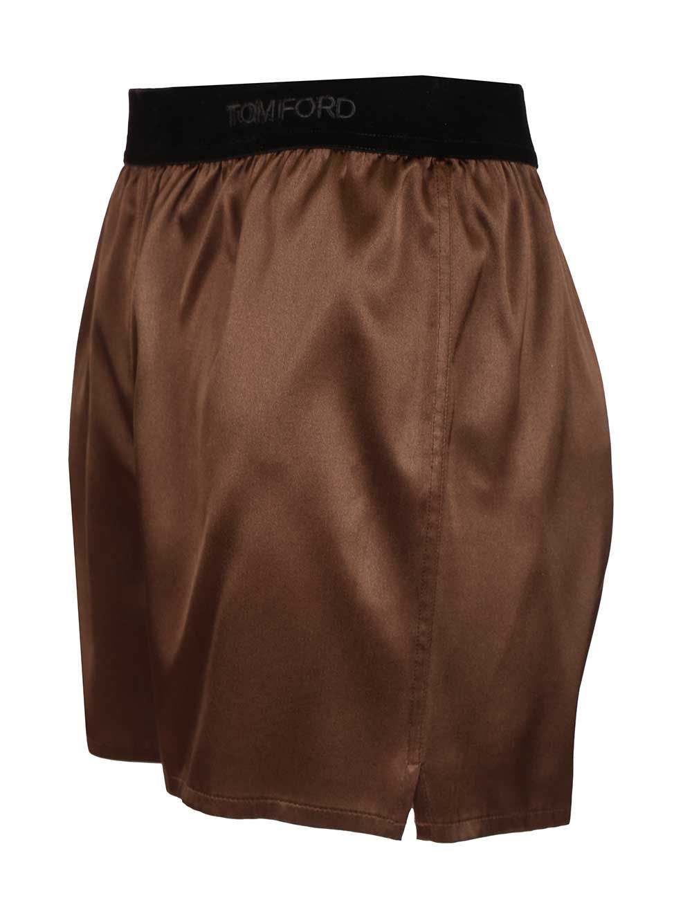 Tom Ford Stretch Silk Satin Pj Shorts Trousers - Brown | db7d5b4eaf453daa288e013b6e101666e3576d42