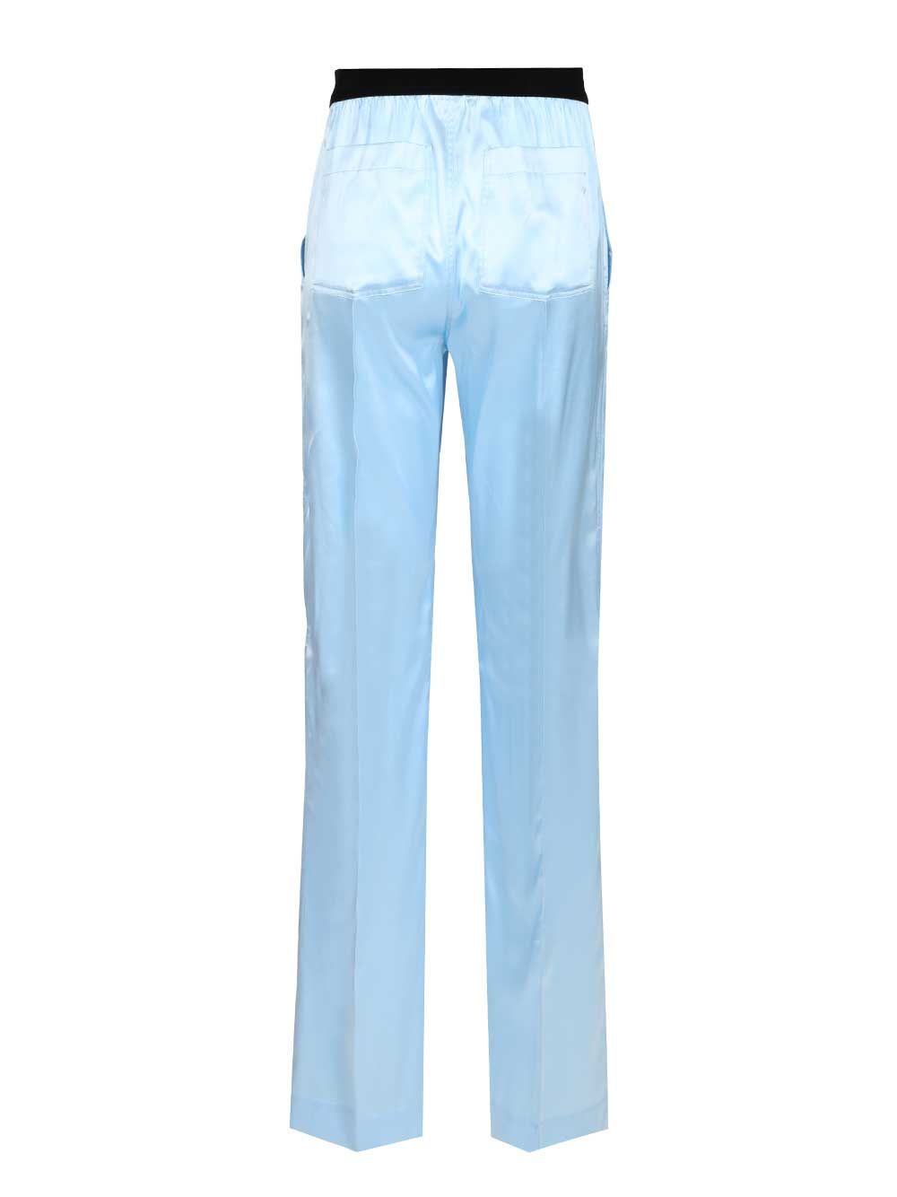 Tom Ford Stretch Silk Pants Trousers - Light blue | 9aff4cce2c28a1811ff4f024694ba6a92ee5cc1f