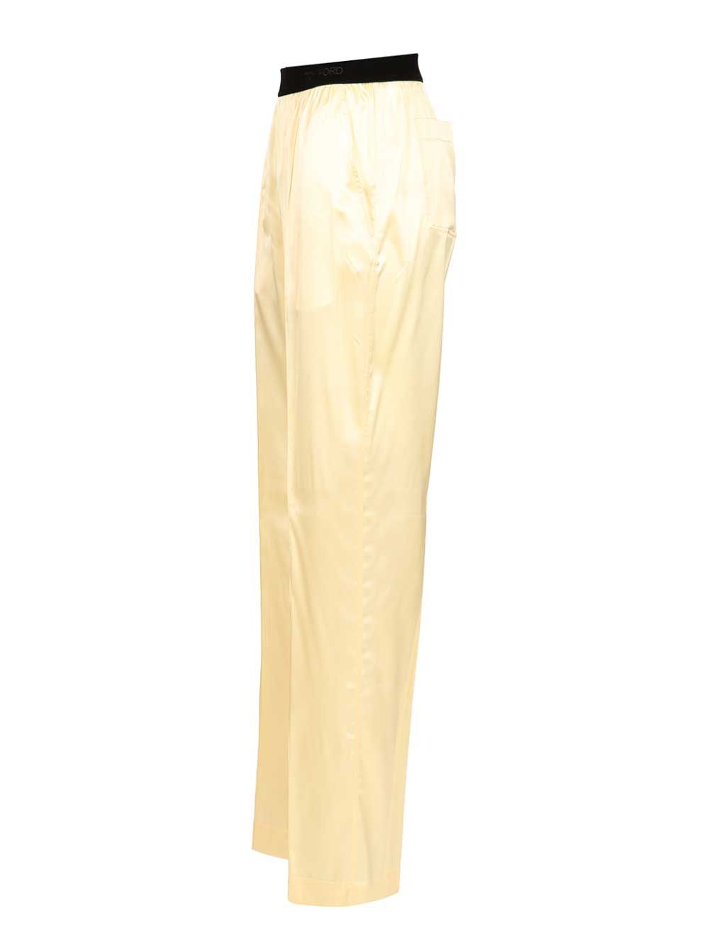 Tom Ford Stretch Silk Pants Trousers - Yellow | 62997e061ac5a7a9e117e2852238163aca19fcbb