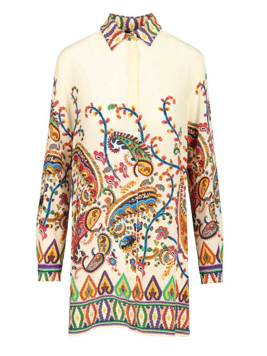 Long Silk Shirt Shirts Multicolor